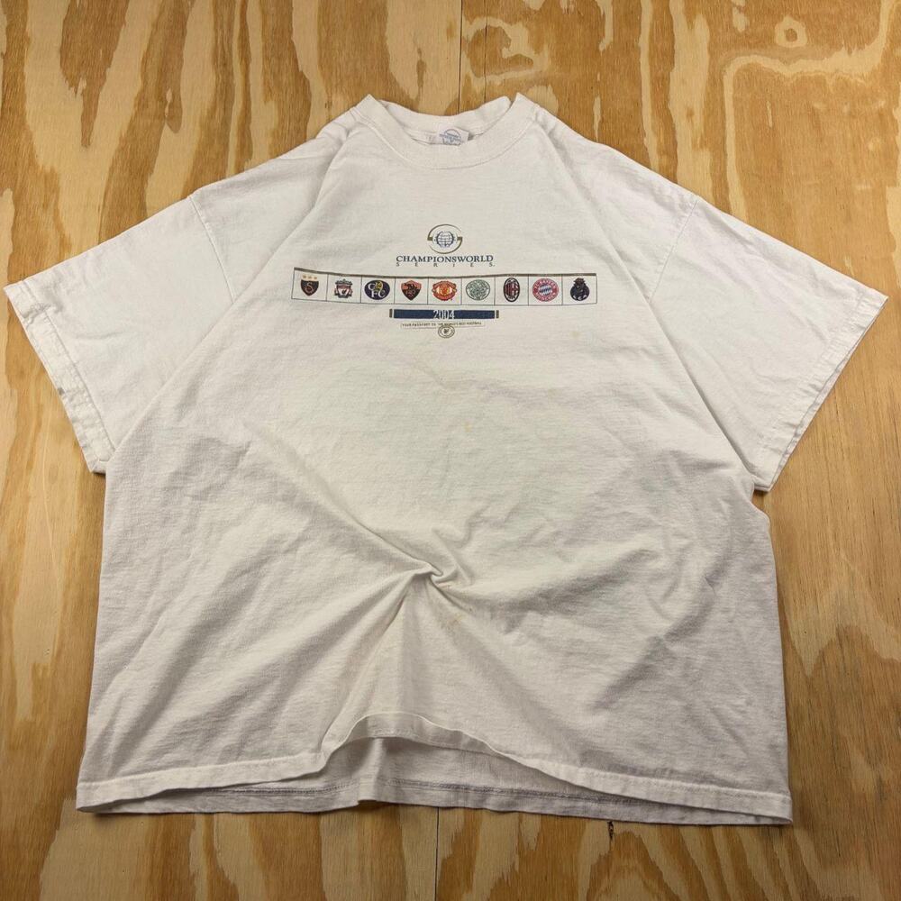 Vintage 2004 ChampionsWorld Series Football T-Shirt – Soccer – White – Men’s XXL